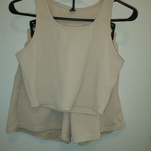 Elegant Beige Sleeveless Top